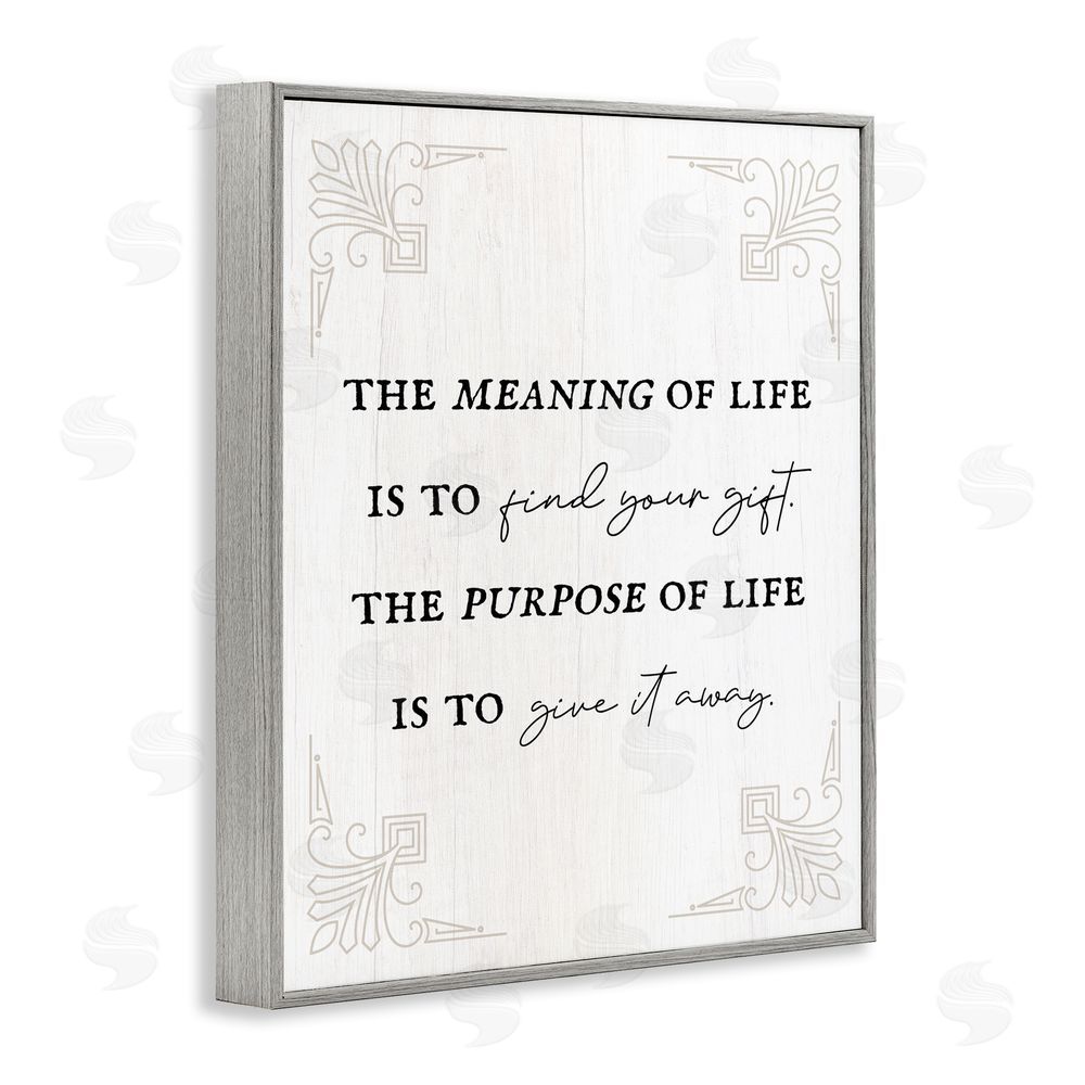 Stupell Studio Find Your Gift Phrase Gray Framed Giclee Wall Art Print