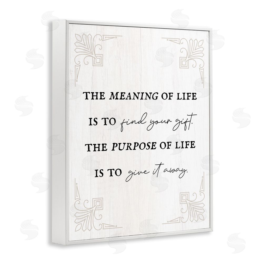 Stupell Studio Find Your Gift Phrase White Framed Giclee Wall Art Print