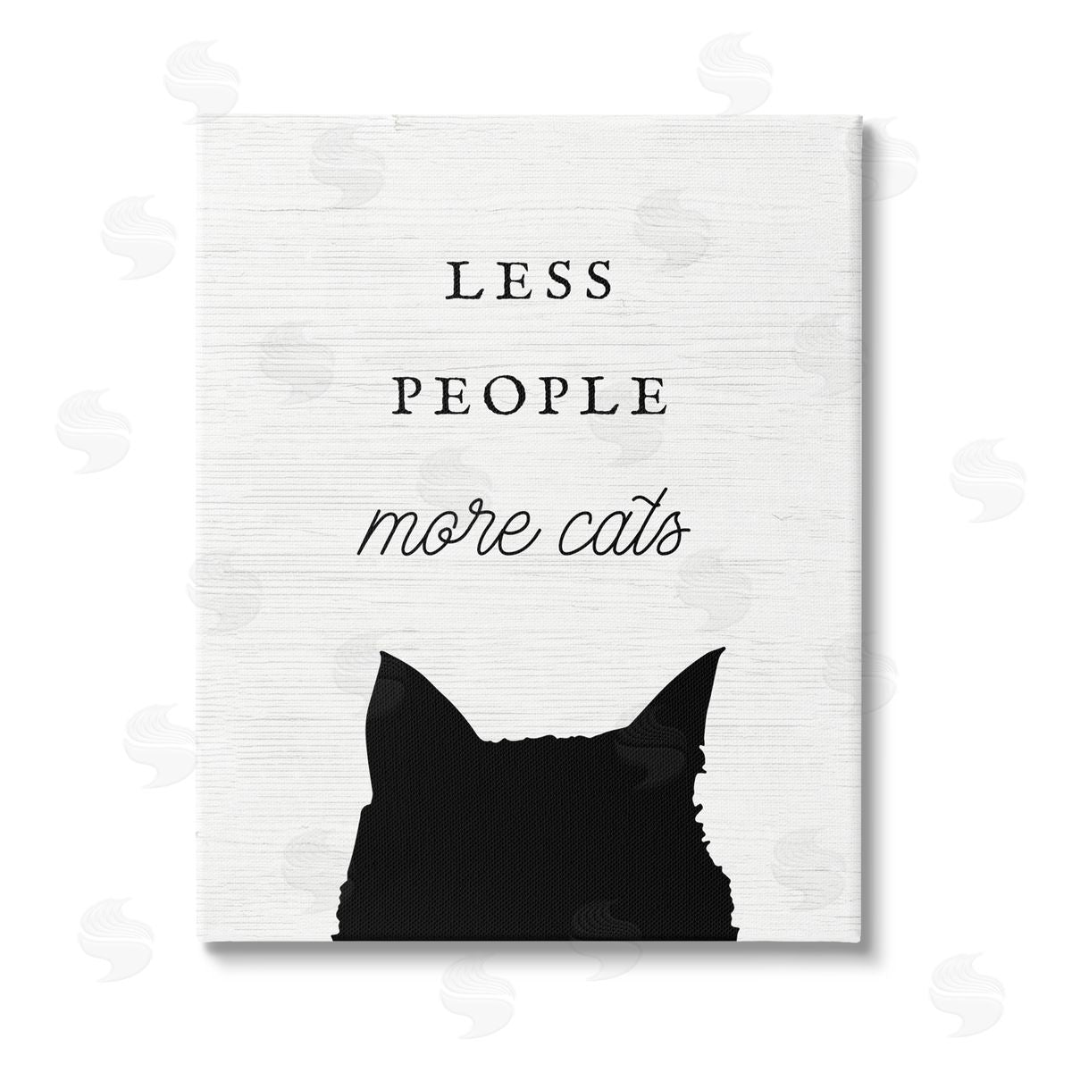 Stupell Studio Less People More Cats Stretched Canvas Wall Art Print