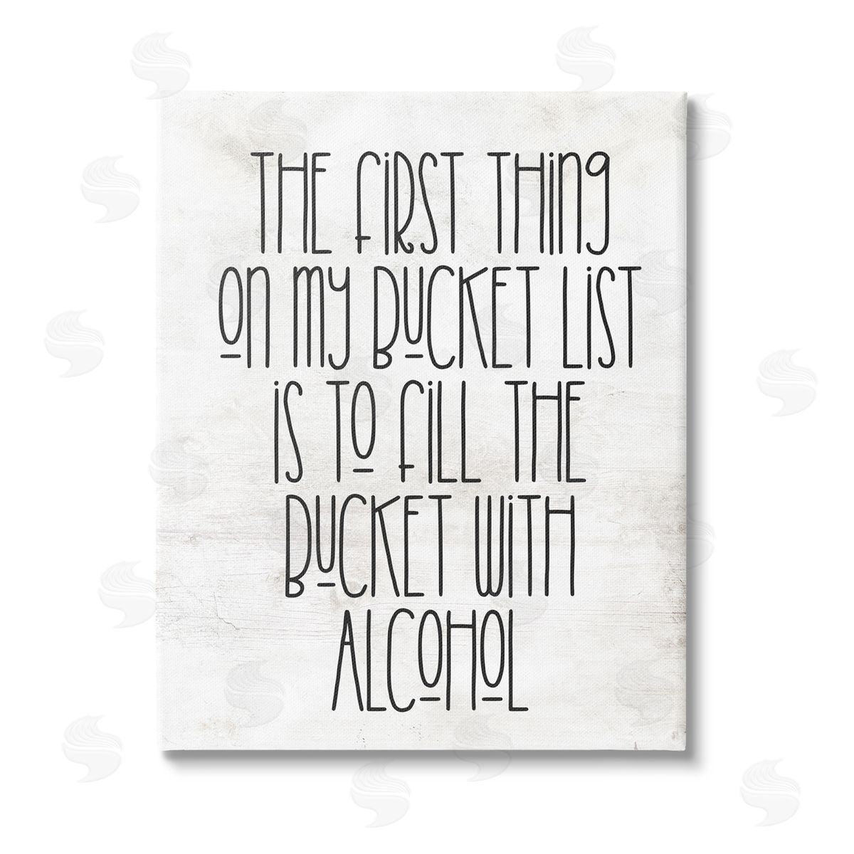 Stupell Studio Funny Alcohol Bucket List Stretched Canvas Wall Art Print
