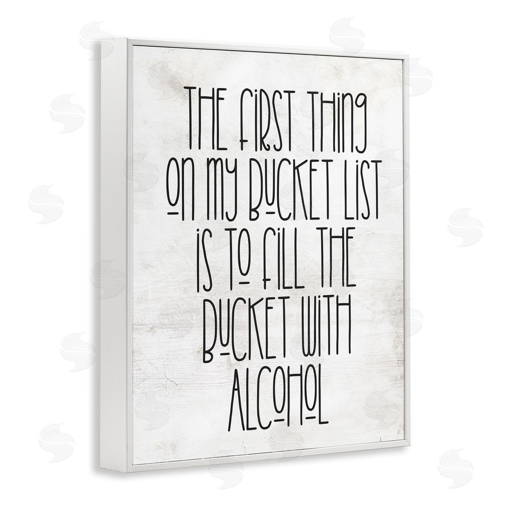 Stupell Studio Funny Alcohol Bucket List White Framed Giclee Wall Art Print