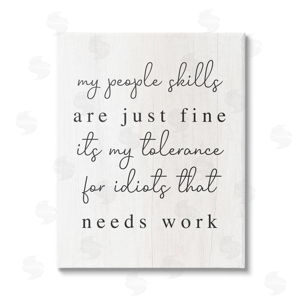 Stupell Studio Sassy People Skills Phrase Stretched Canvas Wall Art Print