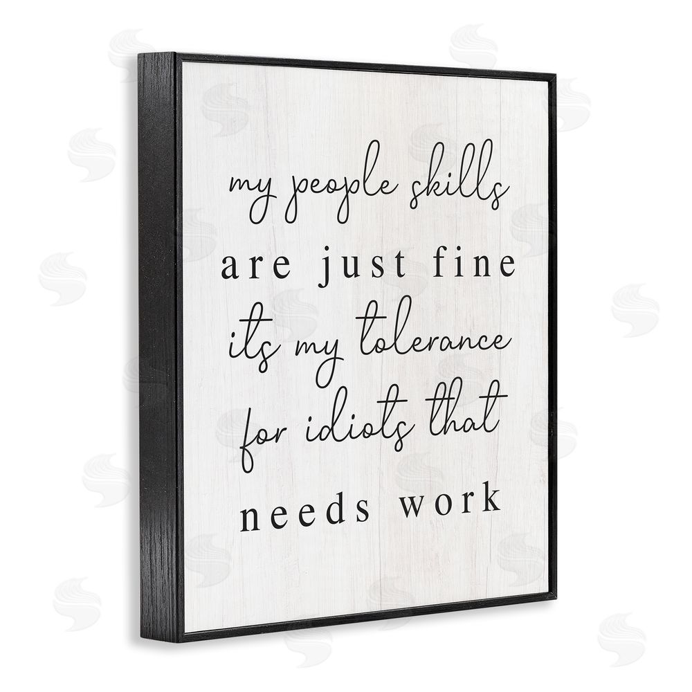 Stupell Studio Sassy People Skills Phrase Black Framed Giclee Wall Art Print