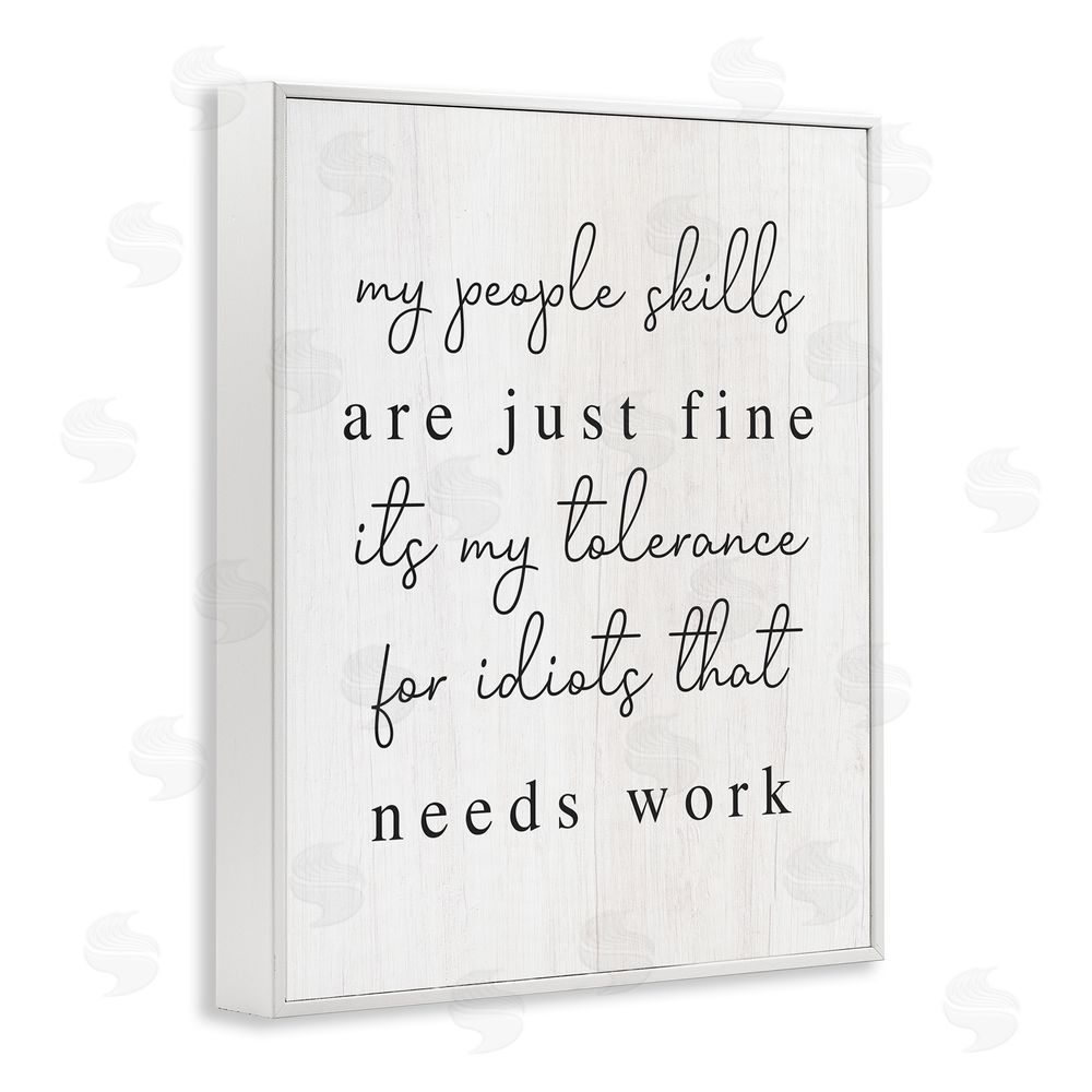 Stupell Studio Sassy People Skills Phrase White Framed Giclee Wall Art Print