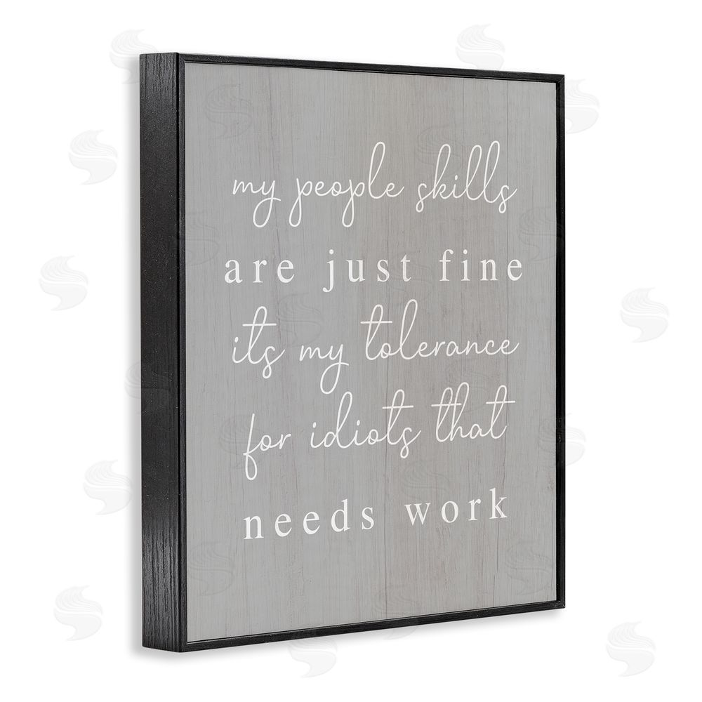 Stupell Studio People Skills Sassy Saying Black Framed Giclee Wall Art Print