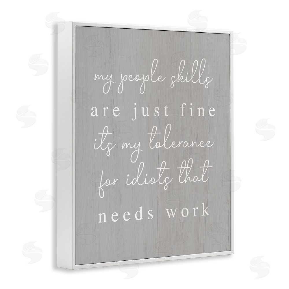 Stupell Studio People Skills Sassy Saying White Framed Giclee Wall Art Print