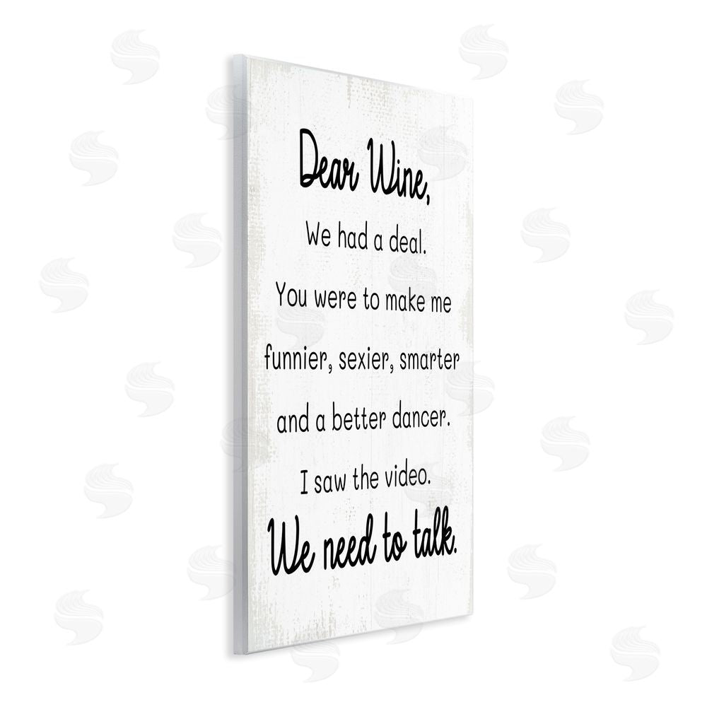 Stupell Studio Dear Wine Need to Talk Wall Plaque Art Print