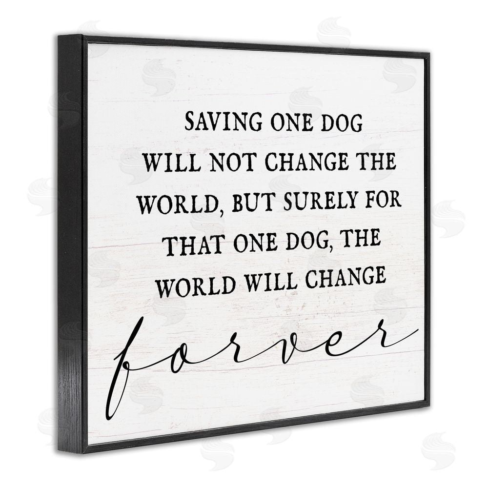 Stupell Studio Uplifting Rescue Dog Phrase Black Framed Giclee Wall Art Print