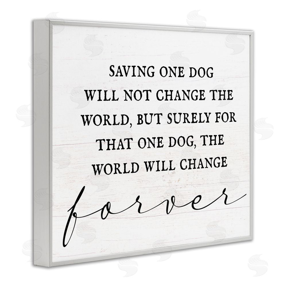 Stupell Studio Uplifting Rescue Dog Phrase White Framed Giclee Wall Art Print