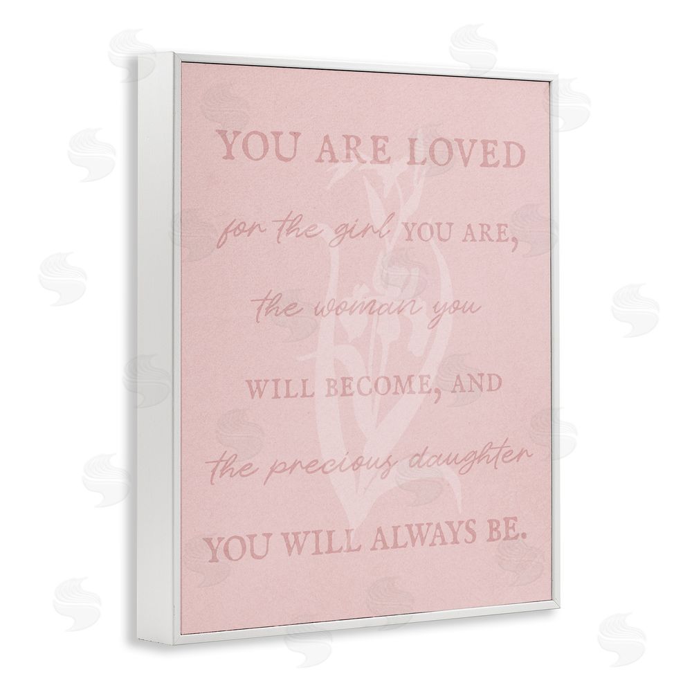 Stupell Studio Daughter You Are Loved White Framed Giclee Wall Art Print