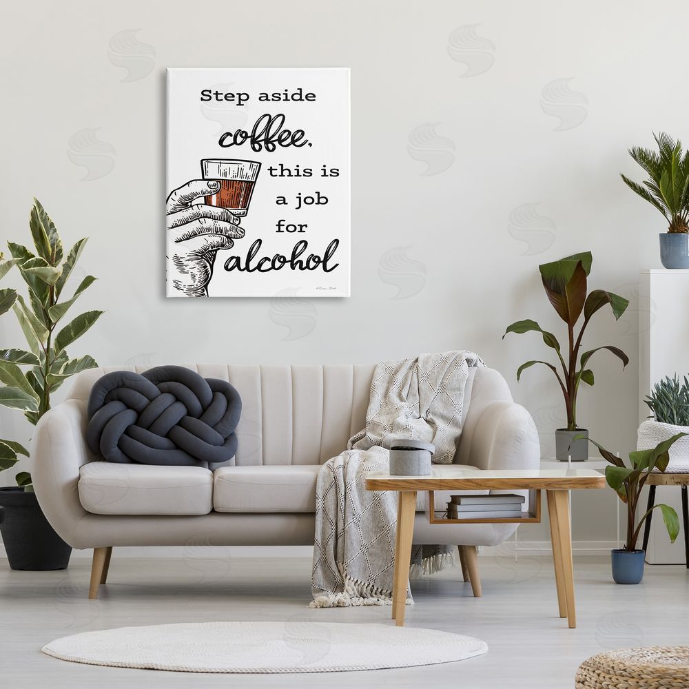 Susan Ball Step Aside Coffee Funny Canvas Wall Art Print in Room