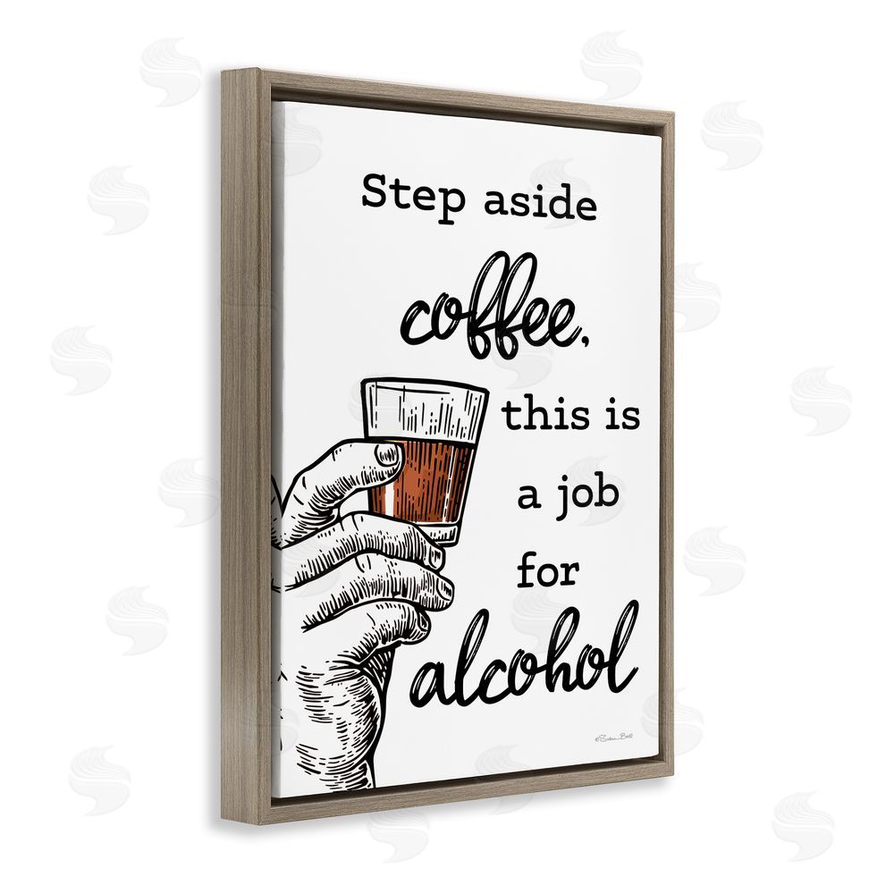 Susan Ball Step Aside Coffee Funny Brown Floating Frame Canvas Wall Art Print