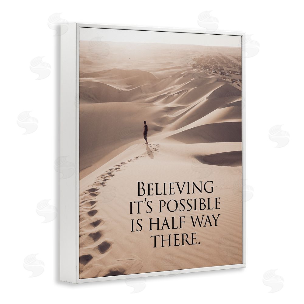 Steve Hunziker Motivational Believe It's Possible White Framed Giclee Wall Art Print