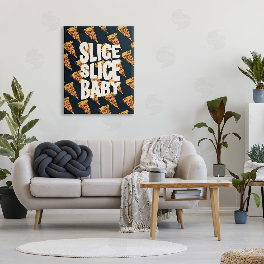 Amelia Noyes Pop Pizza Slice Baby Canvas Wall Art Print in Room