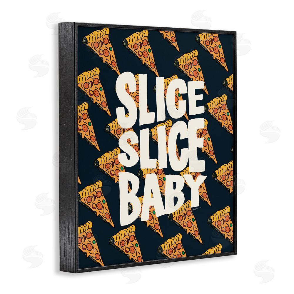 Amelia Noyes Pop Pizza Slice Baby Black Framed Giclee Wall Art Print