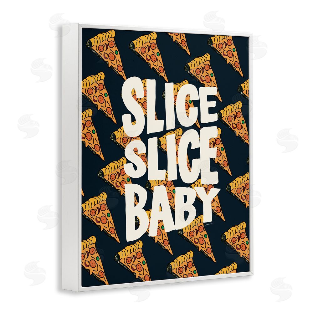 Amelia Noyes Pop Pizza Slice Baby White Framed Giclee Wall Art Print