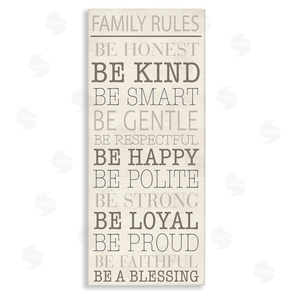 SunDance Group LLC Uplifting Family Rules Stretched Canvas Wall Art Print
