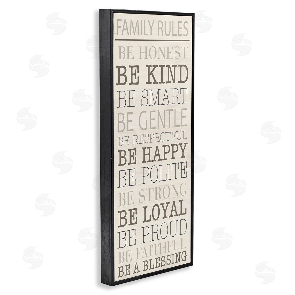 SunDance Group LLC Uplifting Family Rules Black Framed Giclee Wall Art Print