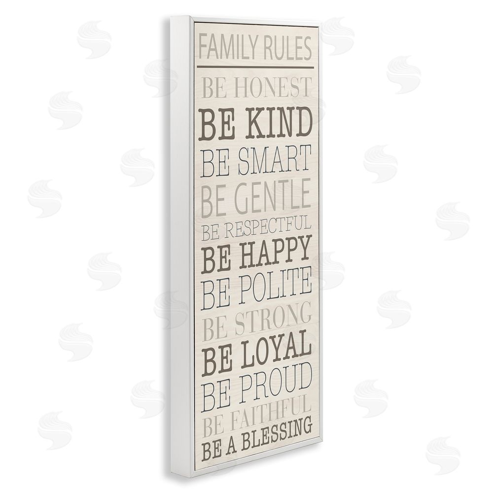 SunDance Group LLC Uplifting Family Rules White Framed Giclee Wall Art Print