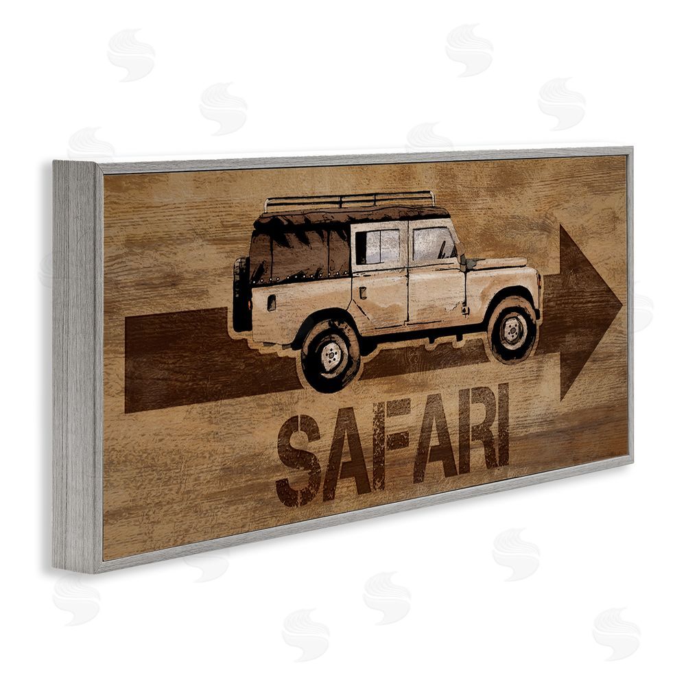 Lucca Sheppard Safari with Right Facing Arrow Gray Framed Giclee Wall Art Print