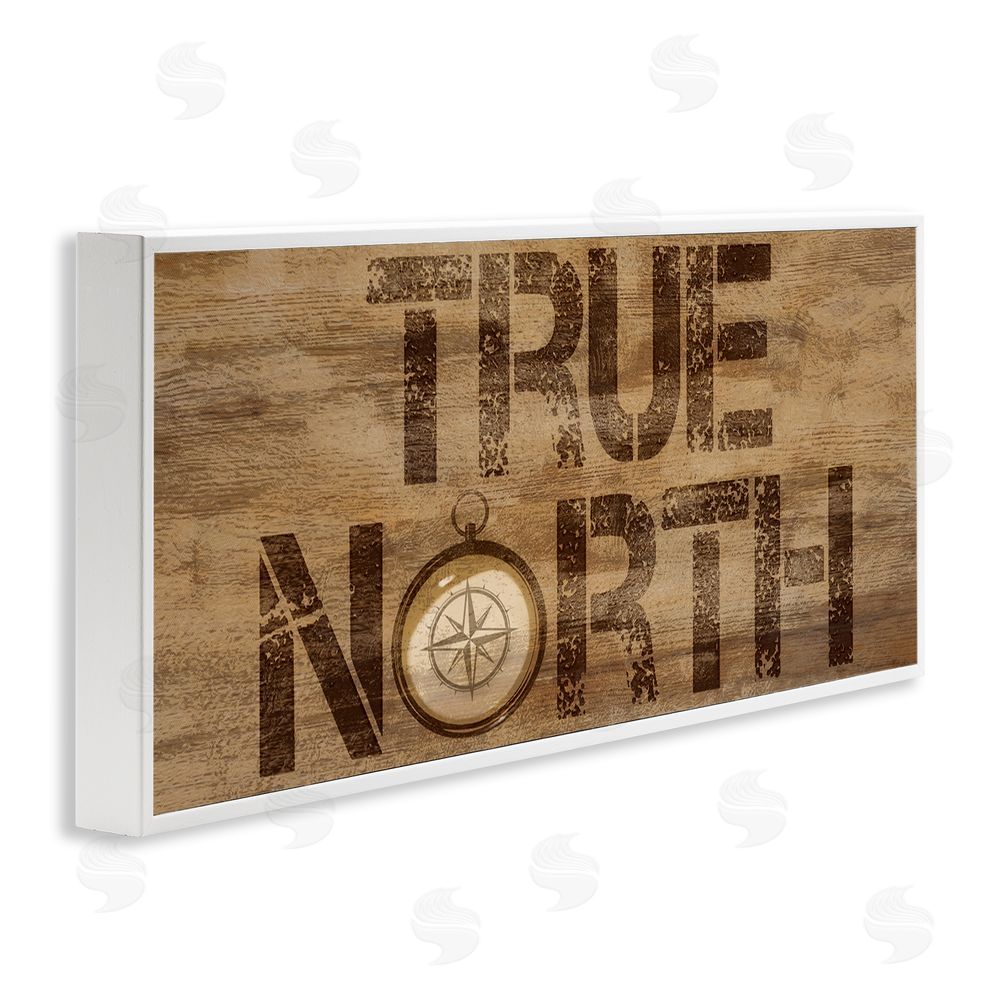 Lucca Sheppard Rustic True North Compass White Framed Giclee Wall Art Print