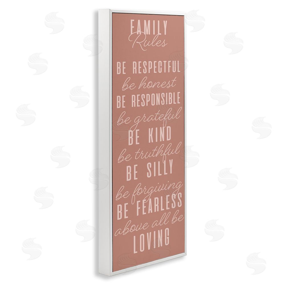 SunDance Group LLC Pink Chic Family Rules White Framed Giclee Wall Art Print