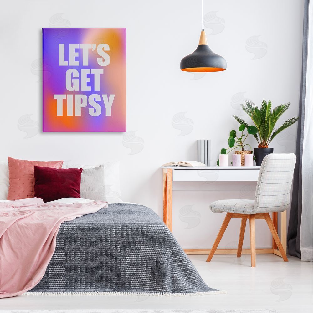 House of Lulu Bold Let's Get Tipsy Canvas Wall Art Print in Room
