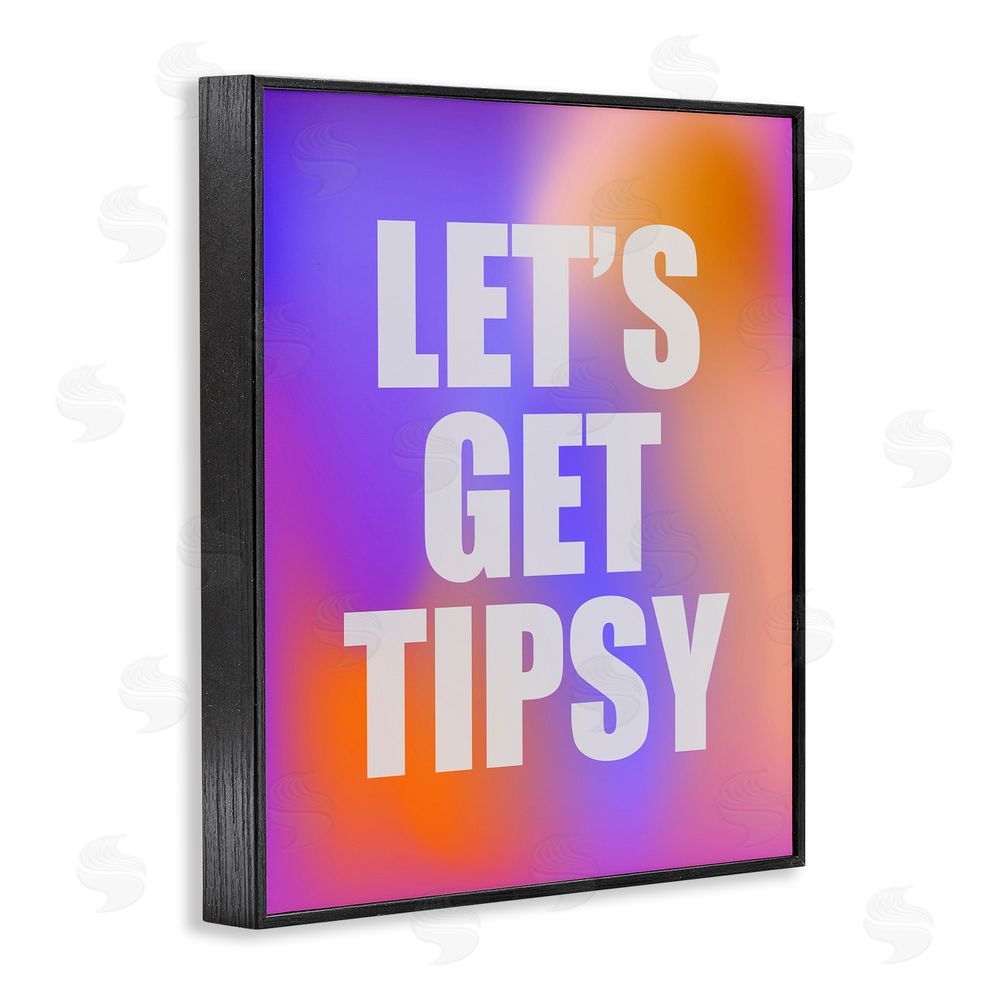 House of Lulu Bold Let's Get Tipsy Black Framed Giclee Wall Art Print
