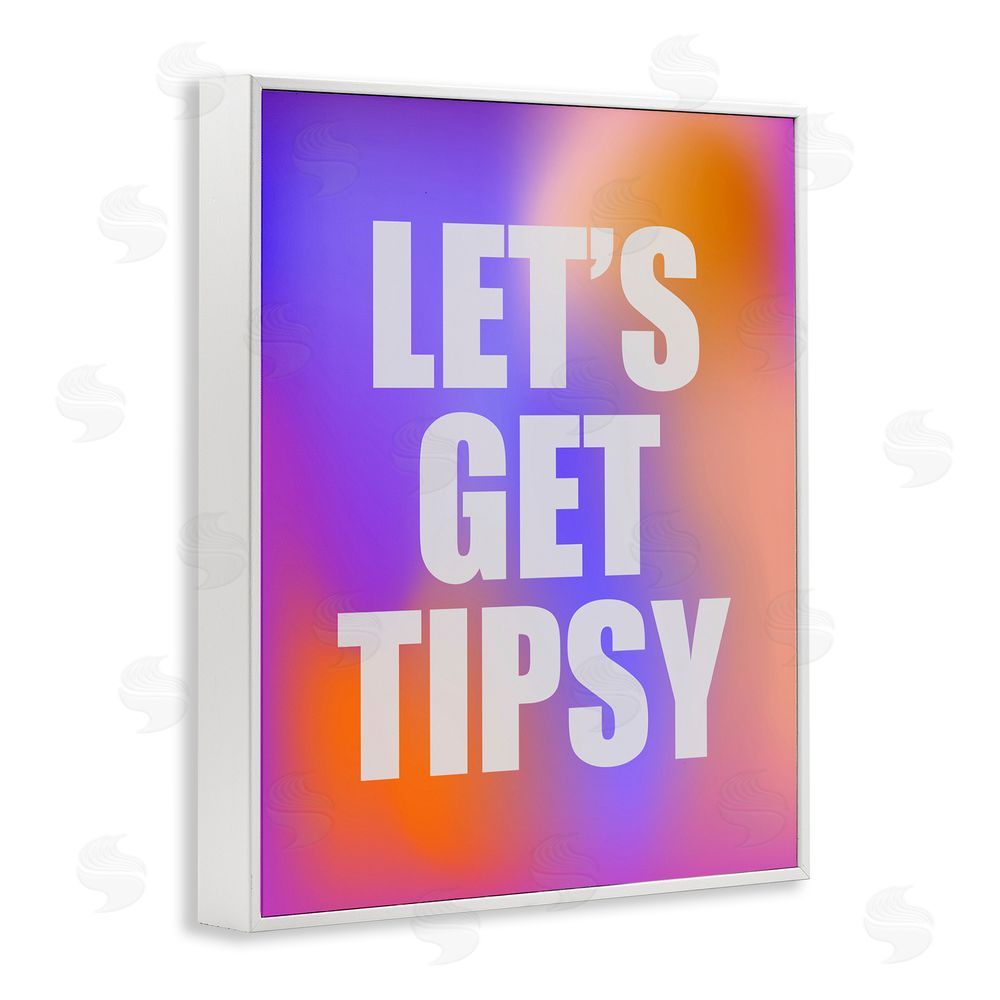 House of Lulu Bold Let's Get Tipsy White Framed Giclee Wall Art Print
