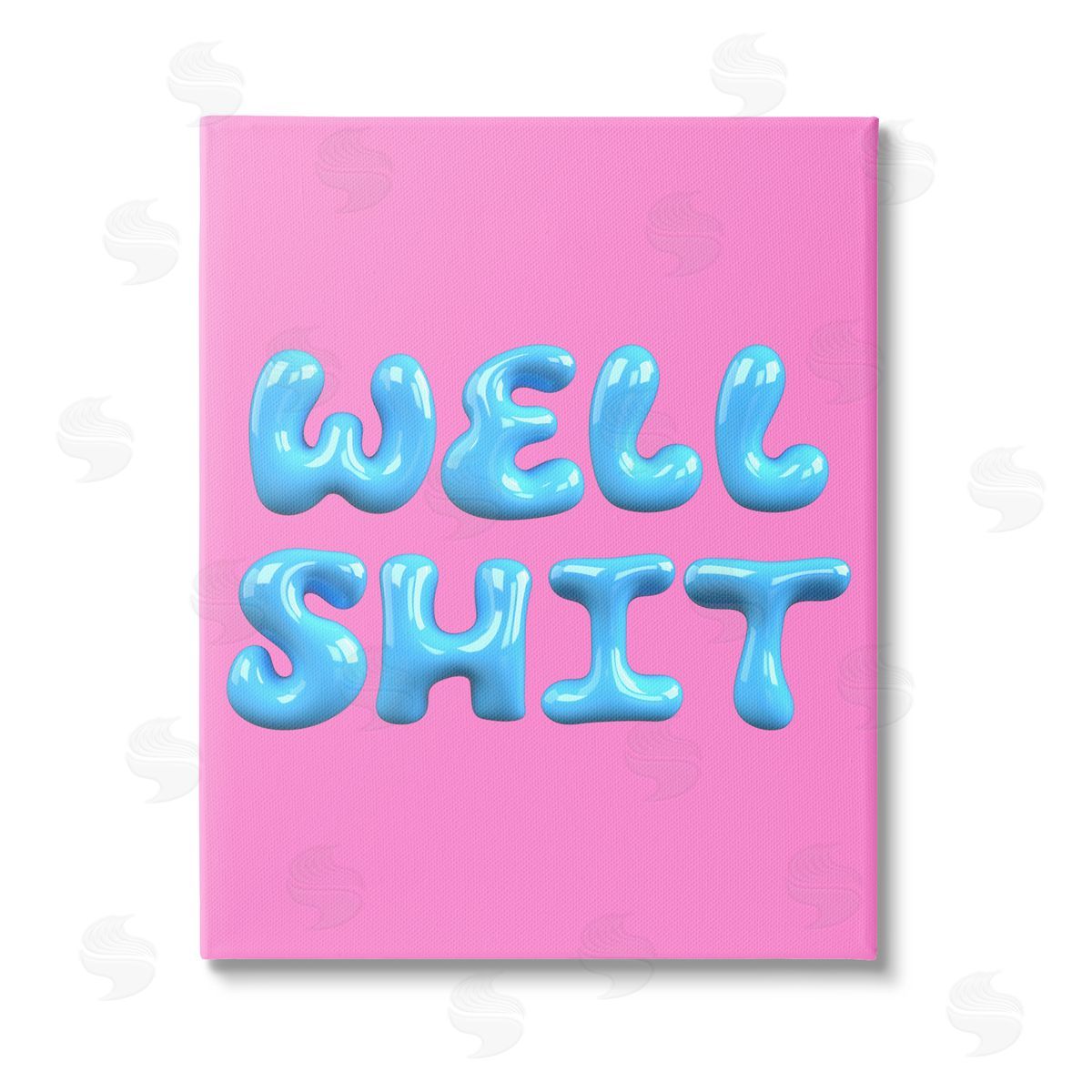 House of Lulu Pink & Blue Well Sh*t Stretched Canvas Wall Art Print