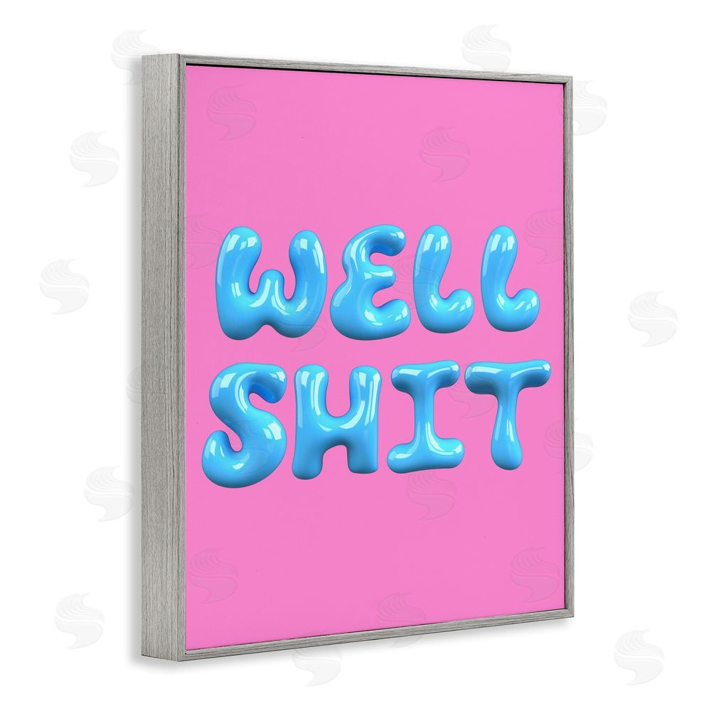 House of Lulu Pink & Blue Well Sh*t Gray Framed Giclee Wall Art Print
