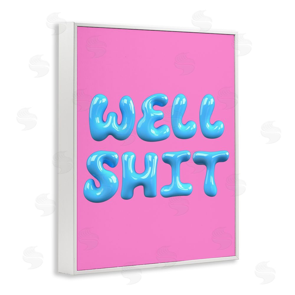 House of Lulu Pink & Blue Well Sh*t White Framed Giclee Wall Art Print