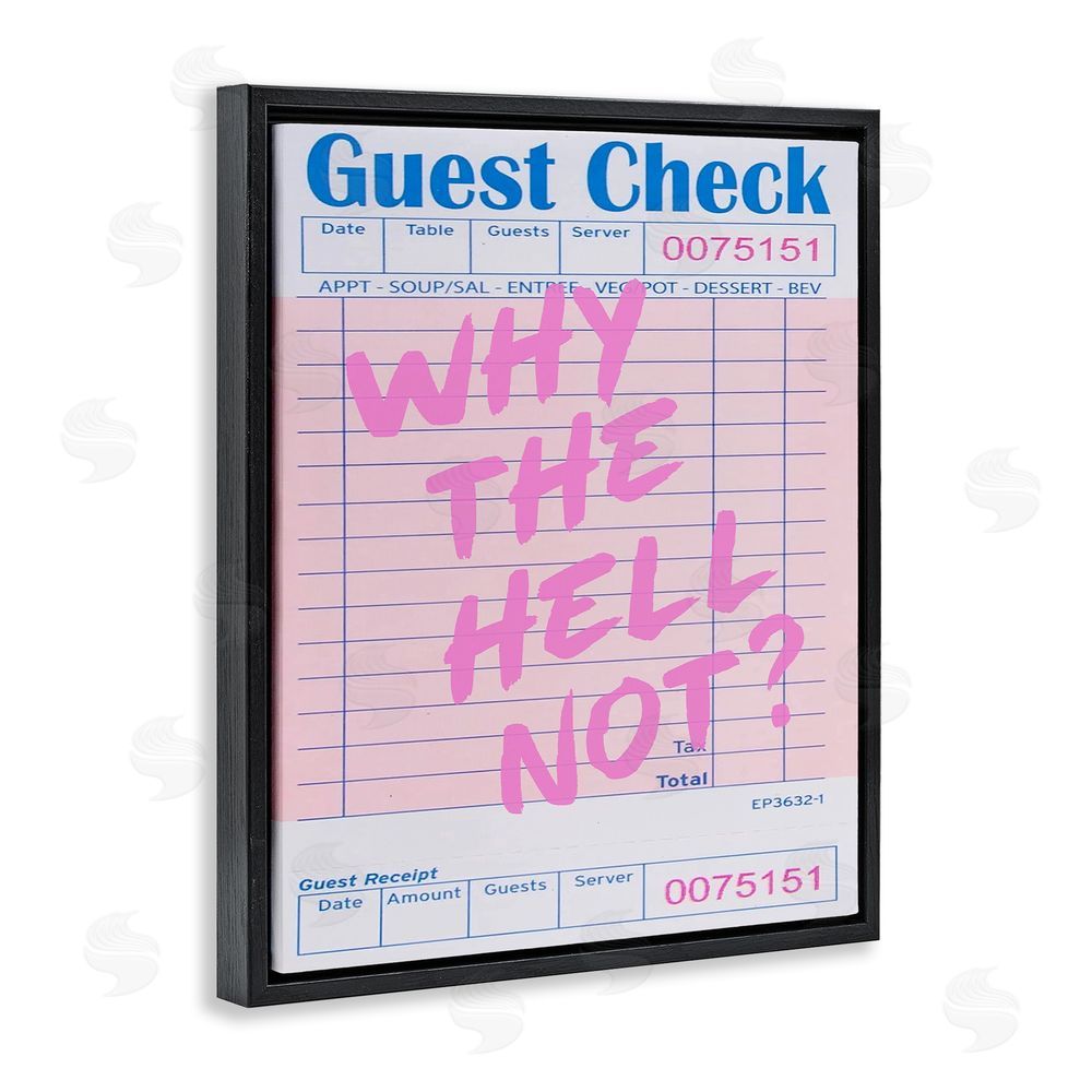 House of Lulu Why Not Vintage Receipt Black Floating Frame Canvas Wall Art Print