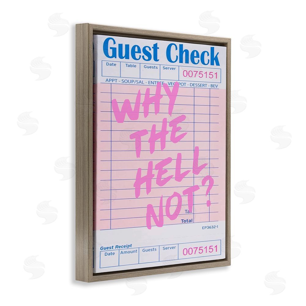 House of Lulu Why Not Vintage Receipt Brown Floating Frame Canvas Wall Art Print