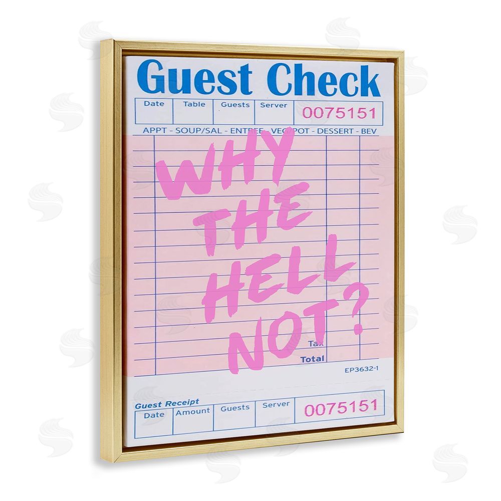 House of Lulu Why Not Vintage Receipt Gold Floating Frame Canvas Wall Art Print