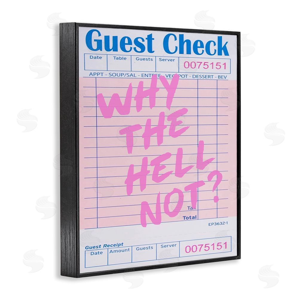 House of Lulu Why Not Vintage Receipt Black Framed Giclee Wall Art Print