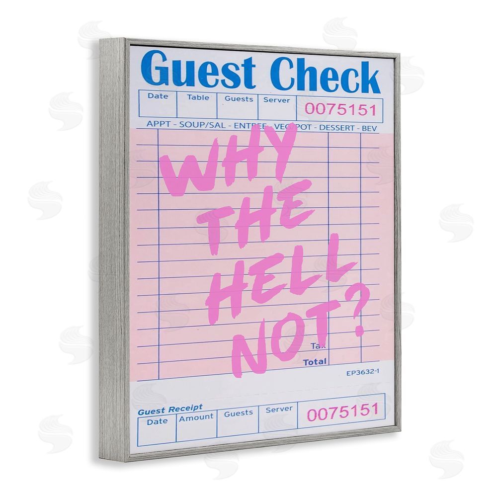 House of Lulu Why Not Vintage Receipt Gray Framed Giclee Wall Art Print