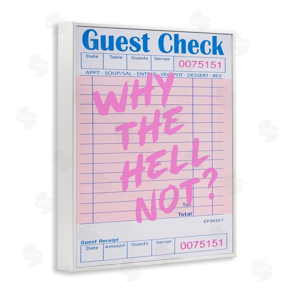 House of Lulu Why Not Vintage Receipt White Framed Giclee Wall Art Print