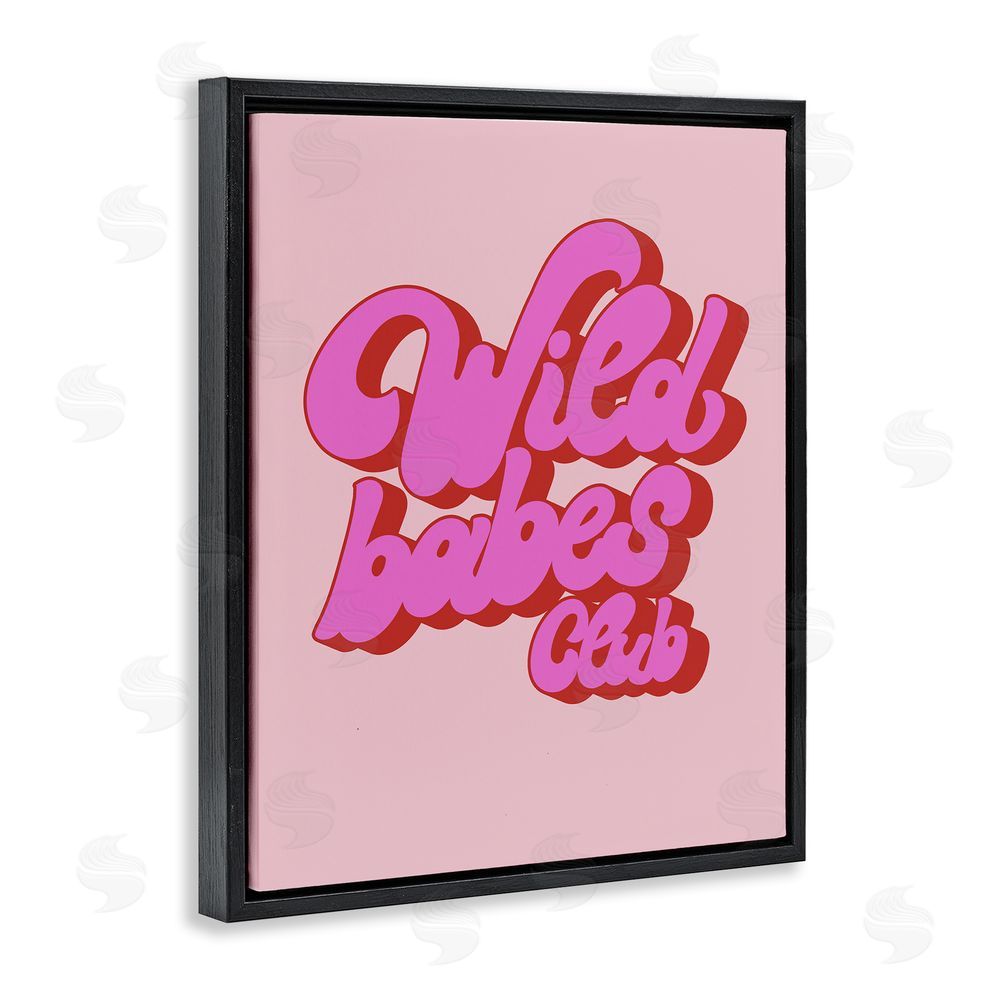 House of Lulu Groovy Wild Babes Club Black Floating Frame Canvas Wall Art Print
