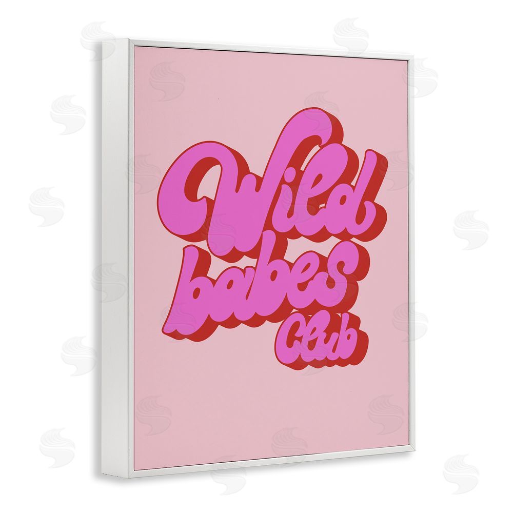 House of Lulu Groovy Wild Babes Club White Framed Giclee Wall Art Print