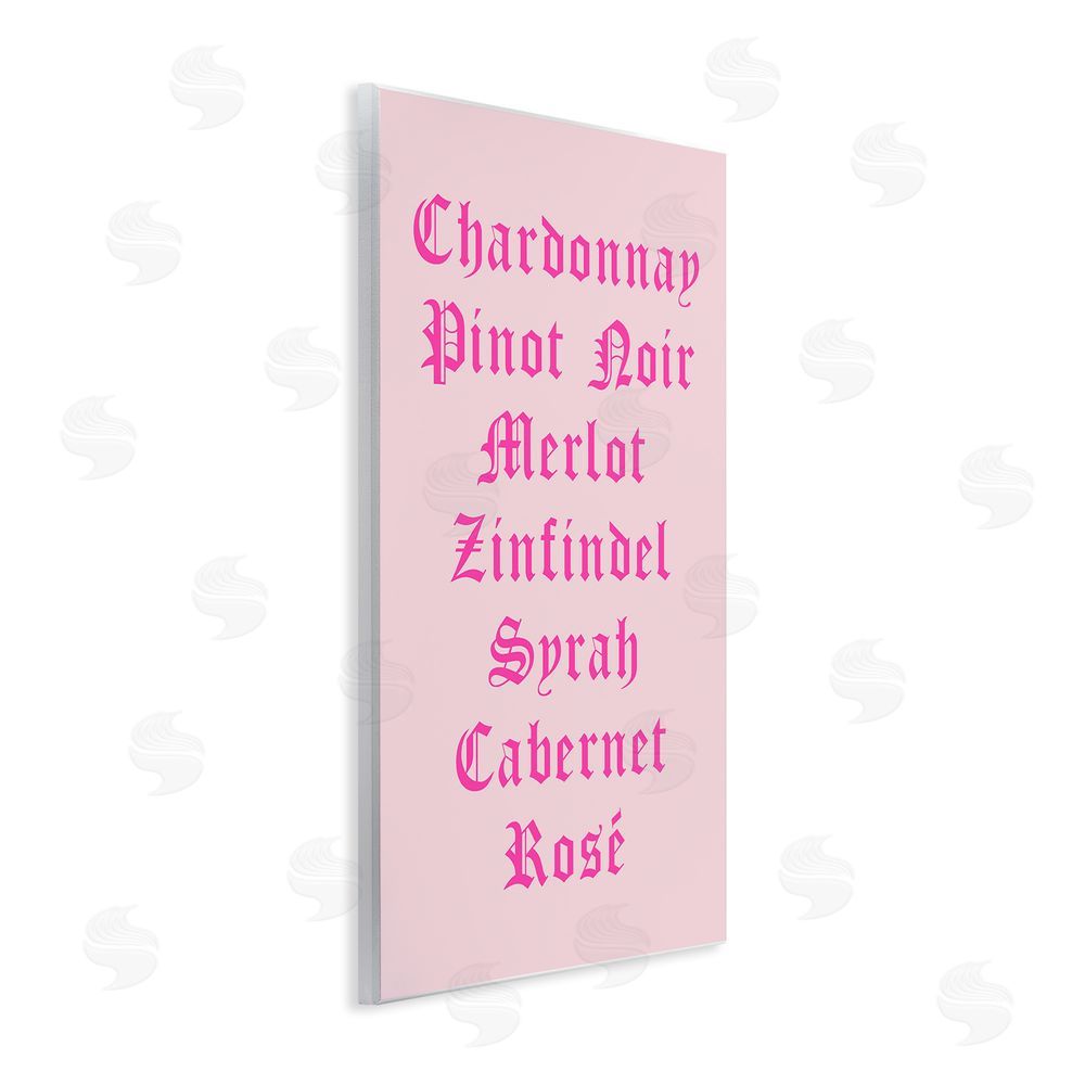 House of Lulu Chic Pink Wine List Wall Plaque Art Print