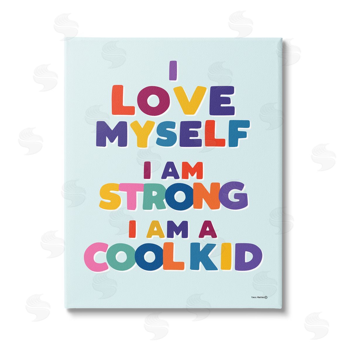 Yass Naffas Designs Kid's Self-Esteem Phrases Stretched Canvas Wall Art Print