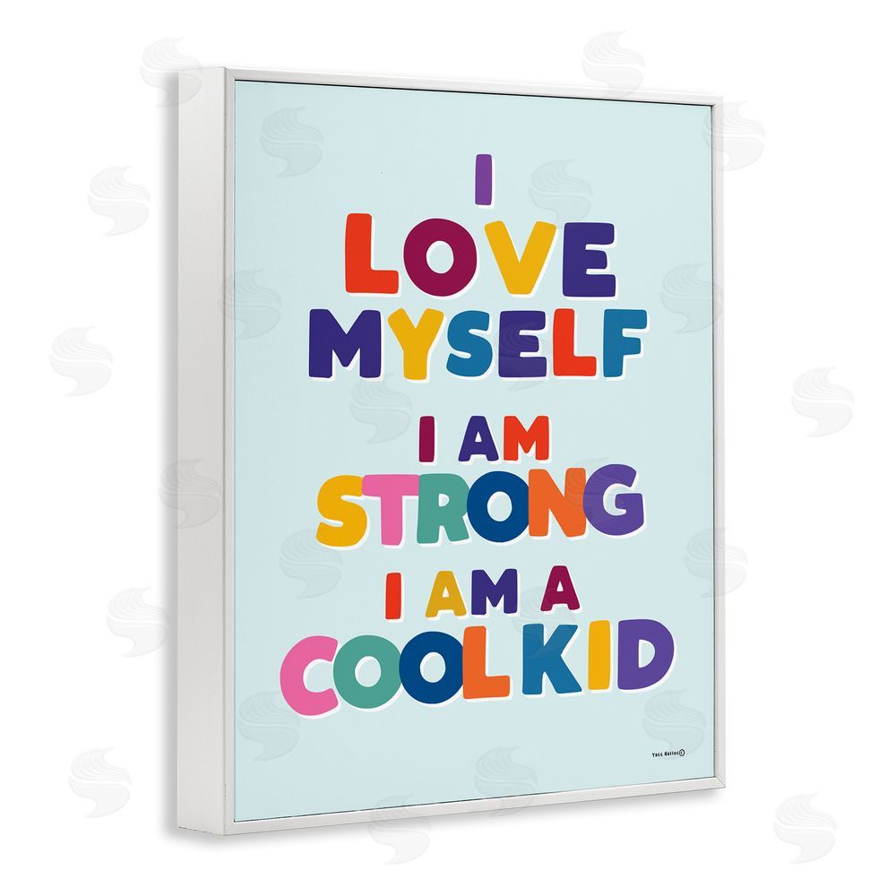Yass Naffas Designs Kid's Self-Esteem Phrases White Framed Giclee Wall Art Print