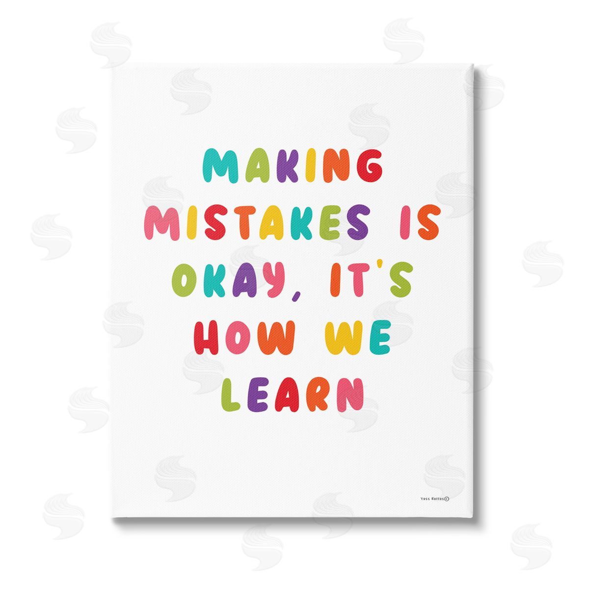 Yass Naffas Designs Making Mistakes Is Okay Stretched Canvas Wall Art Print
