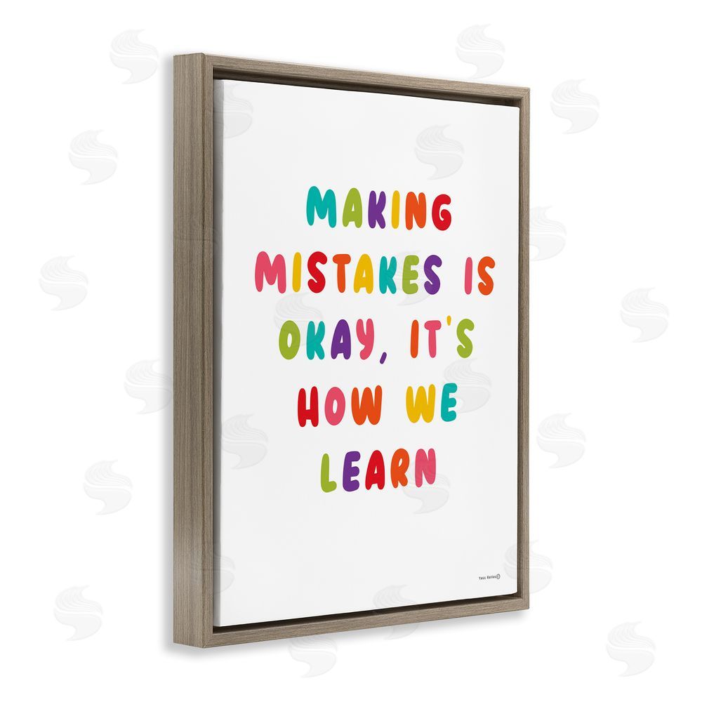 Yass Naffas Designs Making Mistakes Is Okay Brown Floating Frame Canvas Wall Art Print