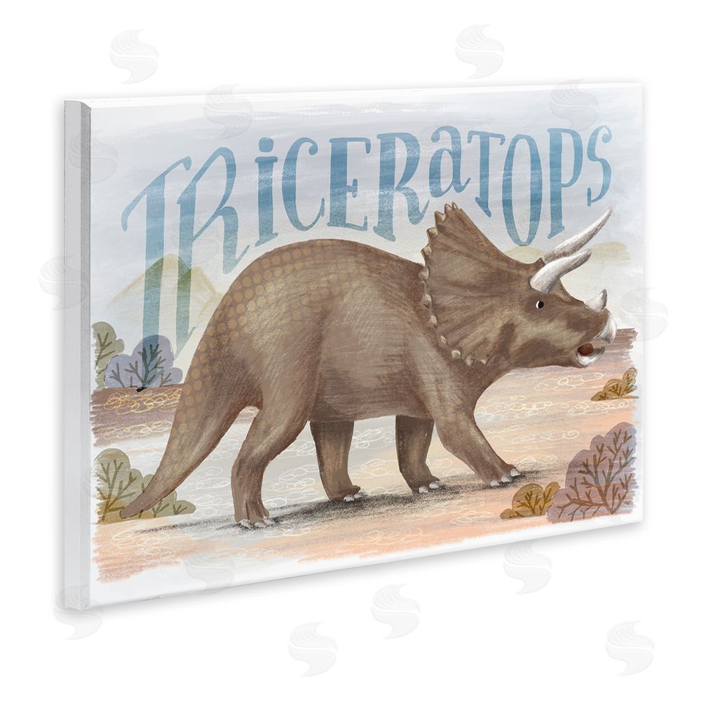 Raquel Maciel Triceratops in Nature Wall Plaque Art Print
