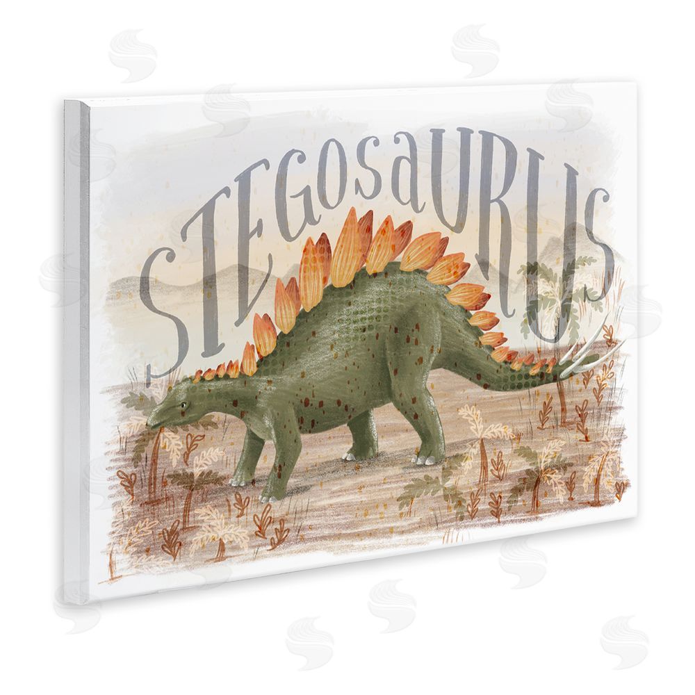 Raquel Maciel Stegosaurus In Nature Wall Plaque Art Print