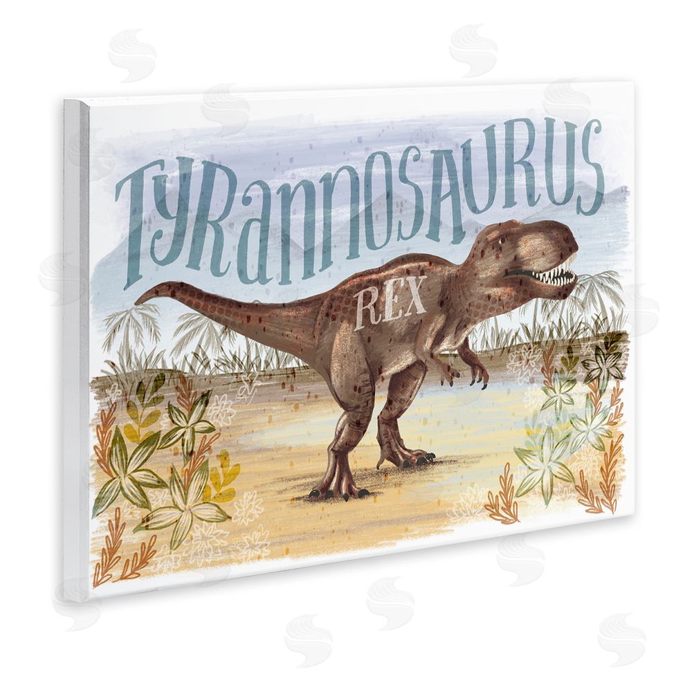Raquel Maciel T-Rex in Nature Wall Plaque Art Print
