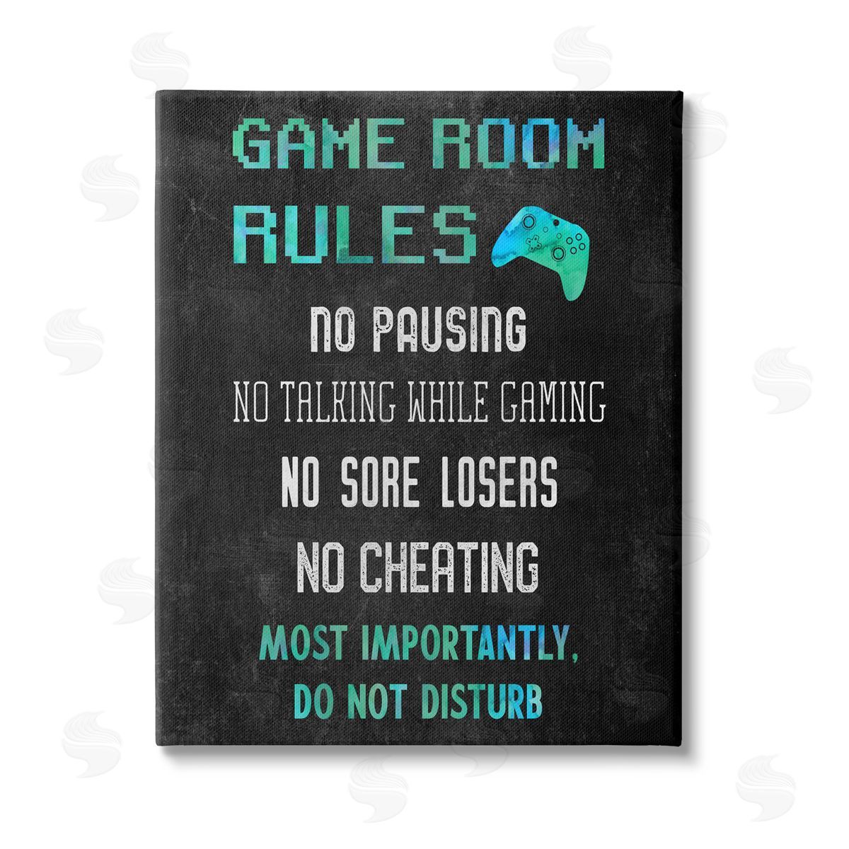 CAD Designs Vintage Game Room Rules Stretched Canvas Wall Art Print