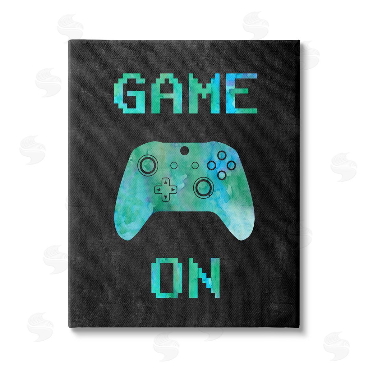 CAD Designs Pixel Game On Controller Stretched Canvas Wall Art Print
